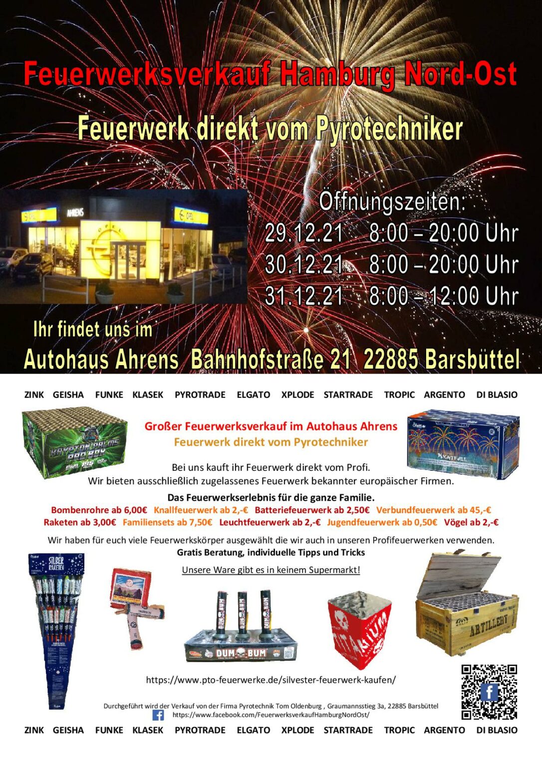 Silvester Feuerwerk kaufen Feuerwerksverkauf Hamburg NordOst